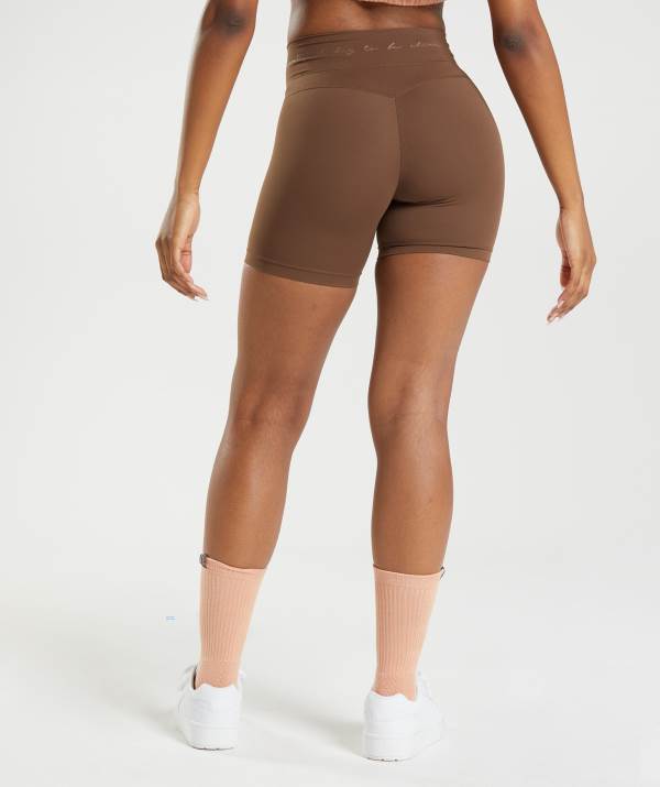 Damske Šortky Gymshark Whitney Mesh Hnede | CK0183792